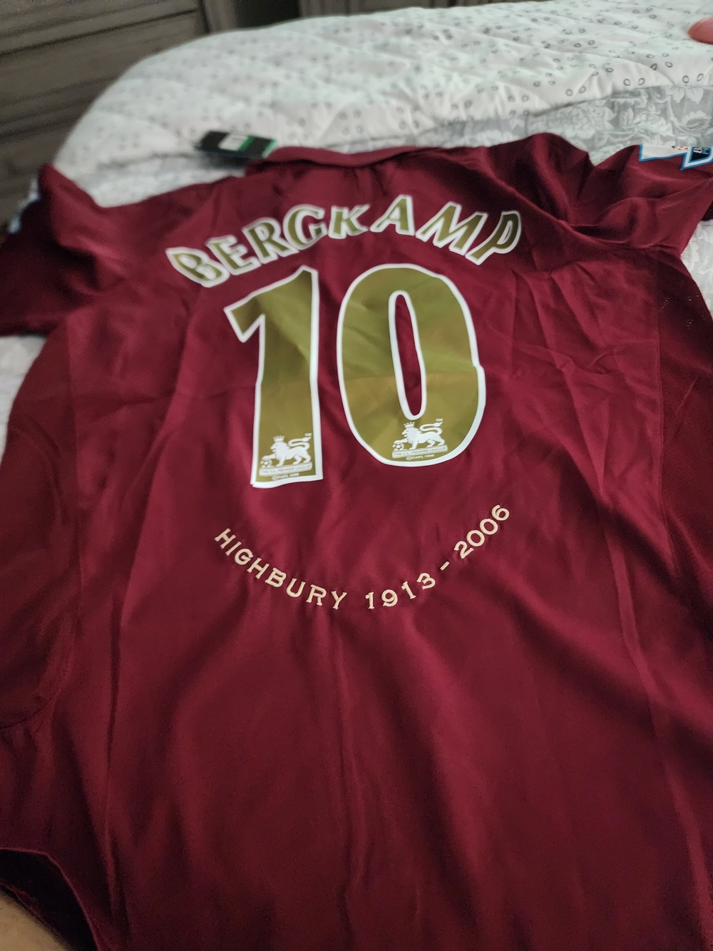 Bergkamp #10 Burgundy Football Jersey